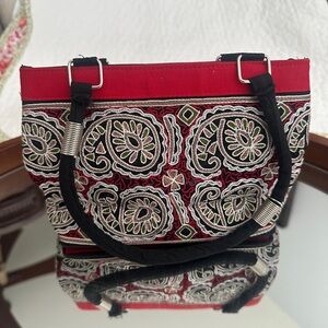 Embroidered Red Traditional Bag
